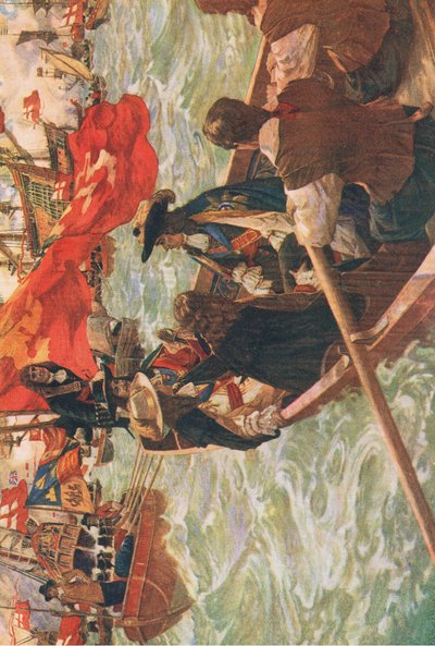 Heimkehr von Charles II, Illustration aus Die Geschichte des britischen Volkes, veröffentlicht von Waverley, um 1940 von Charles Murray Padday