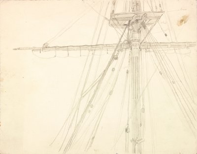 Detail (Mast und Takelage) von Charles Napier Hemy