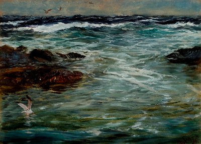 Meeresstudie in Portscatho, Cornwall, 1901 von Charles Napier Hemy