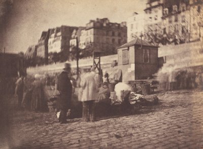 Marktszene am Hafen des Hôtel de Ville, Paris von Charles Nègre