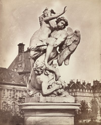 Statue der Tuilerien: G. Marsy und A. Flamen: Boreas entführt Orythie, 1859 von Charles Nègre