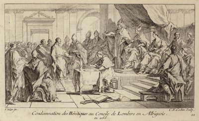 Verurteilung der Katharer als Ketzer auf dem Konzil von Lombers, Frankreich von Charles Nicolas II Cochin
