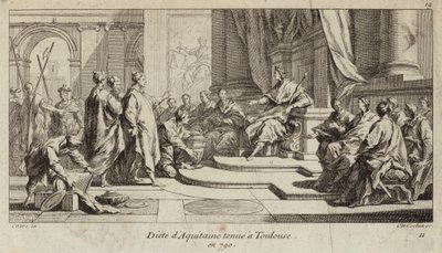 Reichstag von Aquitanien, abgehalten in Toulouse, 790 (Stich) von Charles Nicolas II Cochin
