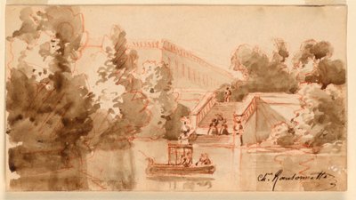 Imaginäre Ansicht des Schlosses Vaux-le-Vicomte von Charles Nicolas Ransonnette