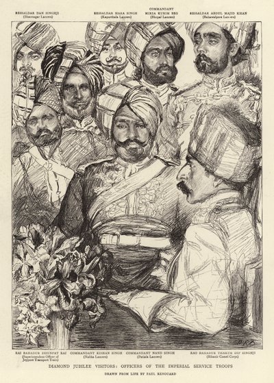 Besucher des Diamantenjubiläums, Offiziere der Imperial Service Truppen von Charles Paul Renouard