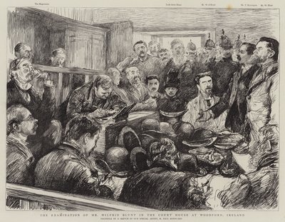 Die Vernehmung von Mr. Wilfrid Blunt im Gerichtsgebäude von Woodford, Irland von Charles Paul Renouard