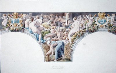 Ms 1014 Fries aus dem Ballsaal in Fontainebleau, Platte aus einem Album von Charles Percier