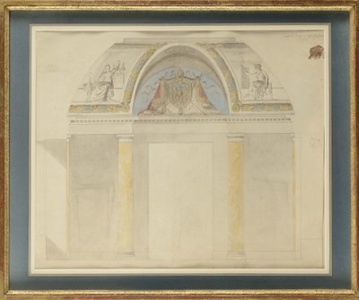 Studie für die Dekoration des Thrones im Palais des Tuileries von Charles Percier