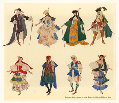 Originalentwürfe für Die Gondoliers von Charles Ricketts