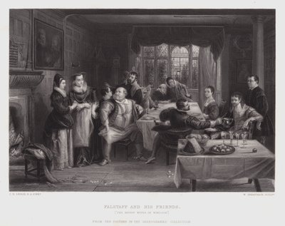 Falstaff und seine Freunde (Gravur) von Charles Robert (after) Leslie