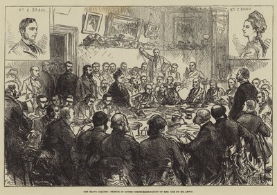 Die Bravo-Untersuchung, Skizze im Gericht, Kreuzverhör von Mrs. Cox durch Mr. Lewis von Sir John Charles Robinson