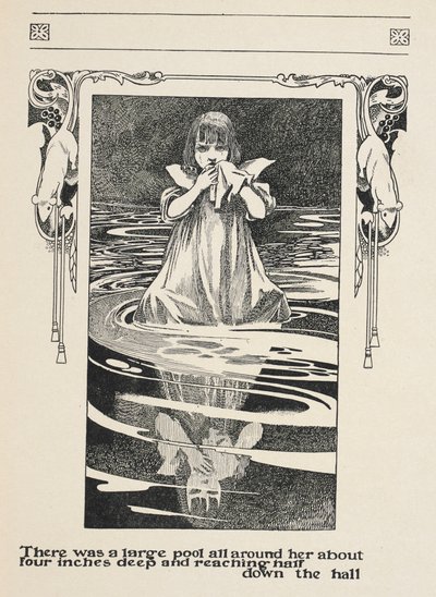 Es gab einen großen Pool um sie herum, etwa vier Zoll tief und bis zur Hälfte des Saals reichend. Alice weint im Tränenmeer von Charles Robinson