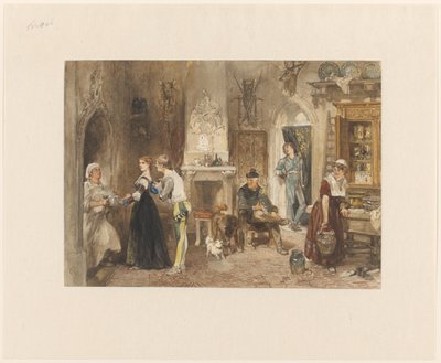 Bedienstete eines Schlosses in einem Vorzimmer vereint von Charles Rochussen