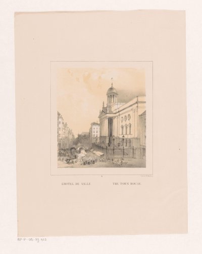 Ansicht des Rathauses in Rotterdam von Charles Rochussen