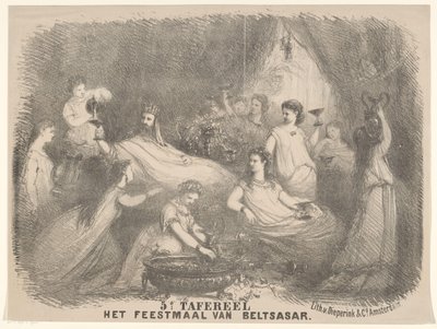 Szene aus dem Theaterstück Das Festmahl des Belsazar von Charles Rochussen