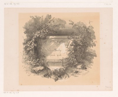 Titel auf Mauer in Landschaft von Charles Rochussen