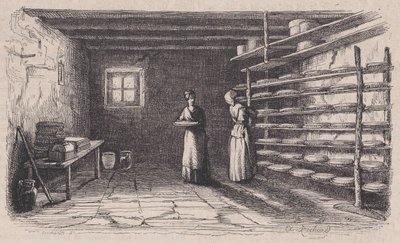 Eine Käserei, aus Magasin Pittoresque, ca. 1852 von Charles Tamisier