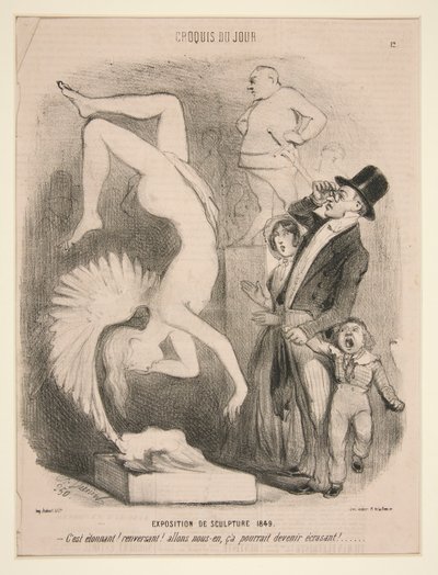 Ausstellung der Skulpturen 1849, aus der Serie Croquis du Jour veröffentlicht in Le Charivari von Charles Vernier