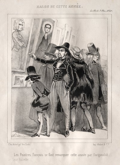 Die französischen Maler fallen dieses Jahr durch die Originalität ihrer Kleidung auf, 1840 von Charles Vernier