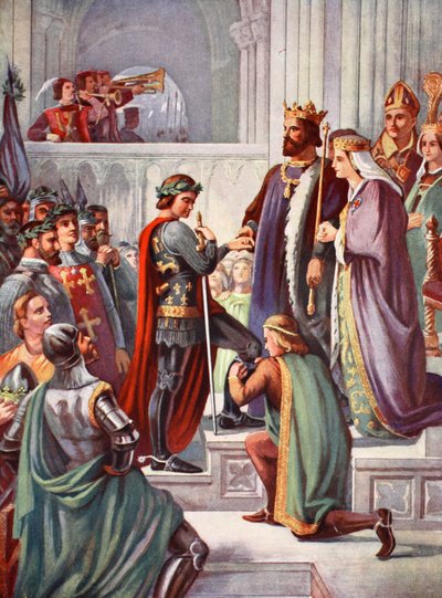 Die Investitur von Edward dem Schwarzen Prinzen als Ritter des Hosenbandordens von Charles West (after) Cope
