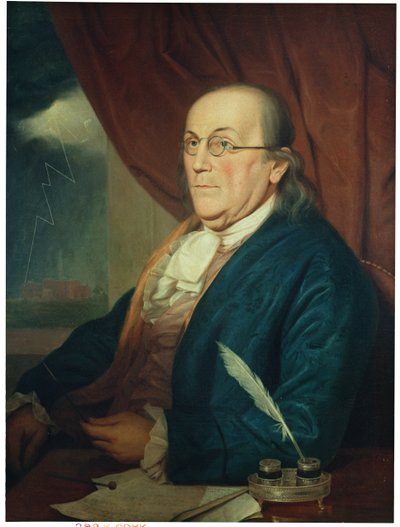 Porträt von Benjamin Franklin (1706-90) (1789) von Charles Willson Peale