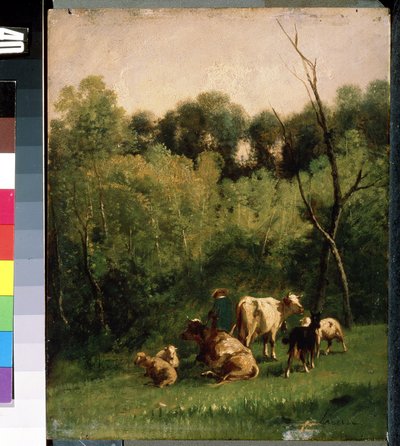 Landschaft mit Kühen auf einer Weide von Charles de Luna