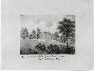 Die Roe Head Schule, ca. 1831-32 (Conte auf Papier) von Charlotte Bronte