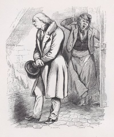 Der Dachboden aus den Gesammelten Werken von Béranger, 1836 von Cherrier