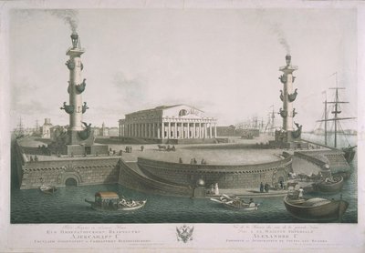 Blick auf die Landzunge der Wassiljewski-Insel, 1810er Jahre von Chessky