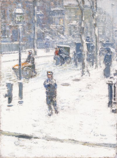 Schneesturm, Fifth Avenue, New York von Childe Frederick Hassam
