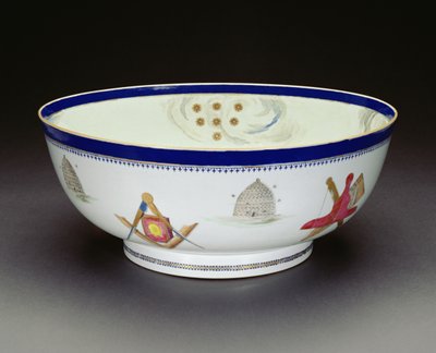 Famille Rose Export Freimaurer-Schale, Qianlong-Periode, 1736-95 von Chinese School