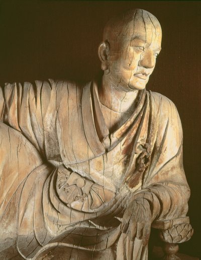 Figur eines Lohan, Yuan-Dynastie (1260-1368) (Holz) von Chinese School