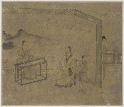 Zither hören, Ming- oder Qing-Dynastie von Chinese School