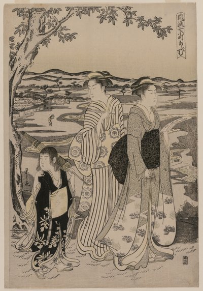 Omu der Papagei (aus der Serie Sieben elegante Episoden aus dem Leben der Dichterin Ono no Komachi) von Chobunsai Eishi