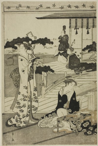 Suma, aus der Serie "Eine modische Parodie der Geschichte von Genji (Furyu yatsushi Genji)" von Chobunsai Eishi
