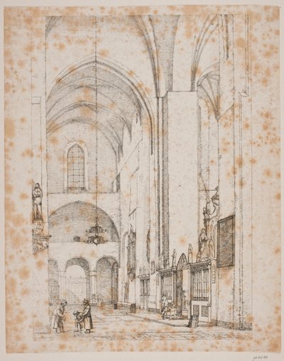 Ansicht des Inneren des nördlichen Querschiffs der Århus Domkirche von Christen Købke