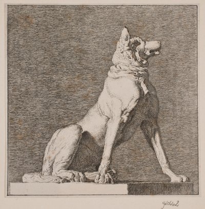 Ein sitzender Hund nach einer Antike in Charlottenborg von Christen Købke