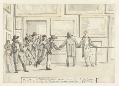 Besucher auf der Kunstausstellung in Amsterdam im Jahr 1808 von Christiaan Andriessen