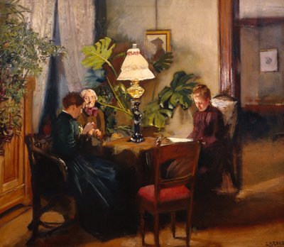 Die Tante und die Schwestern Helene und Amalie von Christian Krohg