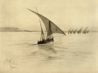 Feluccas auf dem Nil, Kairo, Ägypten, 1898 von Christian Wilhelm Allers