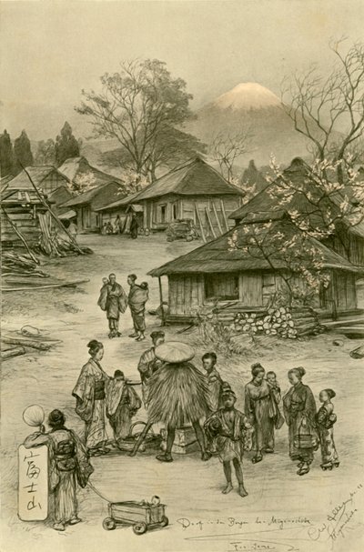 Dorf in der Nähe des Berges Fuji, Miyanoshita, Japan, 1898 von Christian Wilhelm Allers