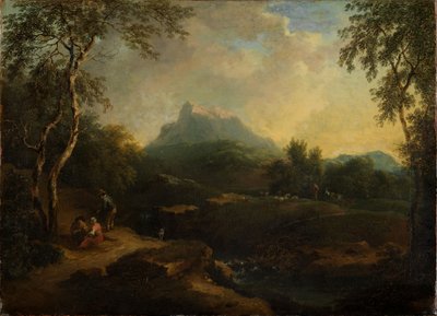 Bergige Landschaft mit Bach von Christian Wilhelm Ernst Dietrich