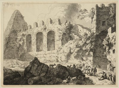 Große Landschaft mit einer Pyramide von Christian Wilhelm Ernst Dietrich