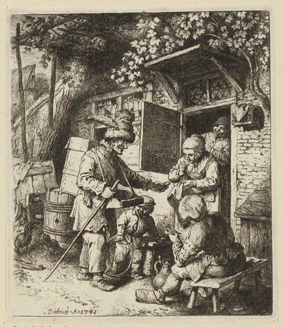 Kniestück einer nach rechts gewandten Frau, in der rechten Hand hält sie einen Ring von Christian Wilhelm Ernst Dietrich