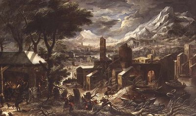 Eine alpine Winterlandschaft von Christian de (circle of) Koninck