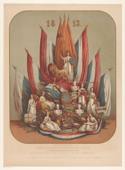 Allegorische Darstellung zur Erinnerung an die denkwürdige Umwälzung im November 1813 von Christianus Hendricus Hein