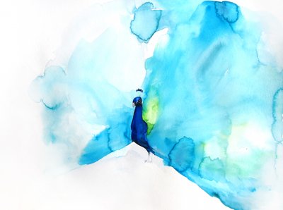 Eleganter Blauer Pfau von Christine Lindstrom