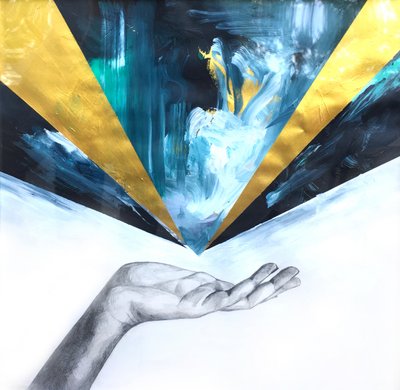 Offene Hand goldenes Licht von Christine Lindstrom