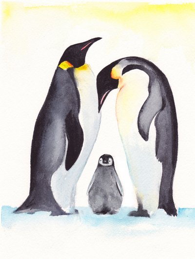 Pinguin-Familienporträt von Christine Lindstrom