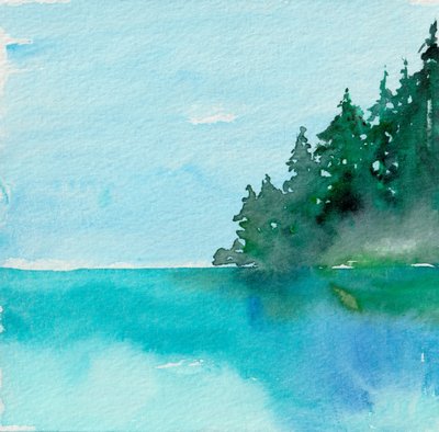 Serene Waldspiegelung von Christine Lindstrom